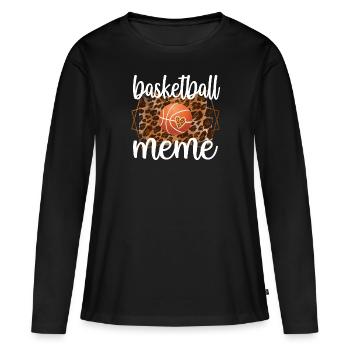 Meme Oma Von Basketballspieler Basketball Meme - Frauen Premium Bio Langarmshirt - Schwarz - Vorne - Julia (174cm)