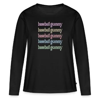 Grammy Granny De Joueurs De Baseball Baseball Grammy - T-shirt manches longues Premium bio Femme - noir - Devant - Julia (174cm)