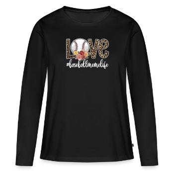 Meme Oma Eines Baseballspieler Baseball Meme - Frauen Premium Bio Langarmshirt - Schwarz - Vorne - Julia (174cm)
