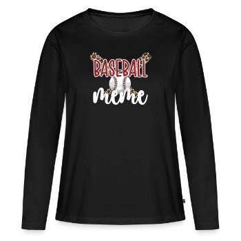 Meme Oma Eines Baseballspieler Baseball Meme - Frauen Premium Bio Langarmshirt - Schwarz - Vorne - Julia (174cm)