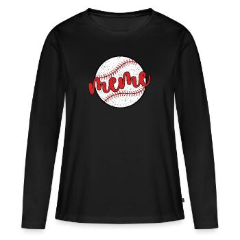 Meme Oma Eines Baseballspieler Baseball Meme - Frauen Premium Bio Langarmshirt - Schwarz - Vorne - Julia (174cm)