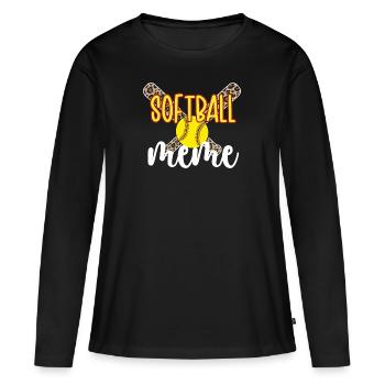 Meme Oma Eines Softballspieler Softball Meme - Frauen Premium Bio Langarmshirt - Schwarz - Vorne - Julia (174cm)