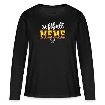 Meme Oma Eines Softballspieler Softball Meme - Frauen Premium Bio Langarmshirt - Schwarz - Vorne - Julia (174cm)