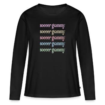 Grammy Grand-mère de joueur de football Grammy - T-shirt manches longues Premium bio Femme - noir - Devant - Julia (174cm)