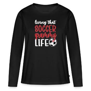 Grammy Grand-mère de joueur de football Grammy - T-shirt manches longues Premium bio Femme - noir - Devant - Julia (174cm)