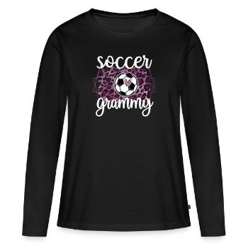 Grammy Grand-mère de joueur de football Grammy - T-shirt manches longues Premium bio Femme - noir - Devant - Julia (174cm)