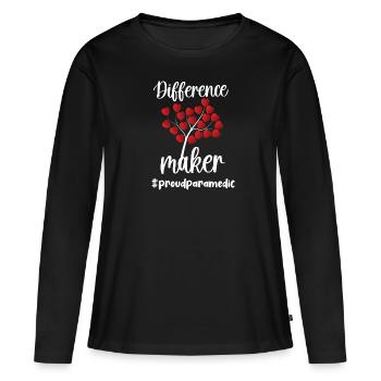 Ambulancier paramédical Secouriste paramédical - T-shirt manches longues Premium bio Femme - noir - Devant - Julia (174cm)