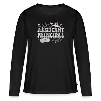 Directeur adjoint Cadeaux de l’équipe de l’école d’Halloween - T-shirt manches longues Premium bio Femme - noir - Devant - Julia (174cm)