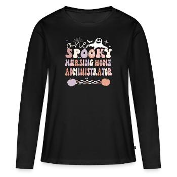 Spooky Nursing Home Administrator Halloween Gifts - Women's Premium Organic Long Sleeve Shirt - black - Front - Julia (174cm)