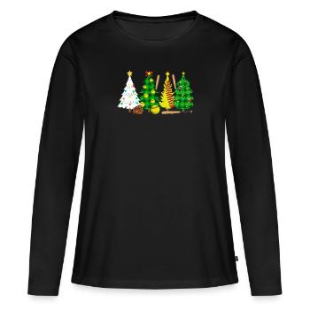 Softball Noël Joueur de softball Cadeau de fête de Noël - T-shirt manches longues Premium bio Femme - noir - Devant - Julia (174cm)
