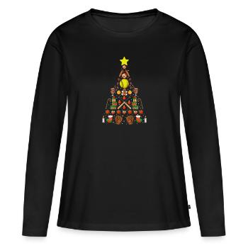 Softball Cadeaux de Noël Joueur de softball Noël - T-shirt manches longues Premium bio Femme - noir - Devant - Julia (174cm)
