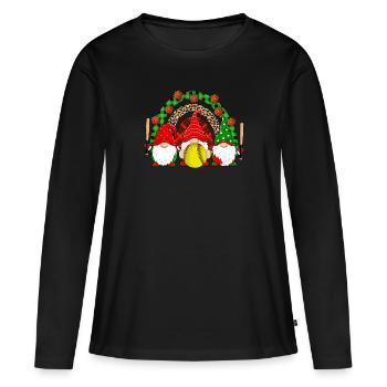 Softball Cadeaux de Noël Joueur de softball Noël - T-shirt manches longues Premium bio Femme - noir - Devant - Julia (174cm)