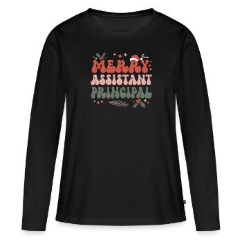 Directeur adjoint de l’équipe de l’école de Noël Noël - T-shirt manches longues Premium bio Femme - noir - Devant - Julia (174cm)