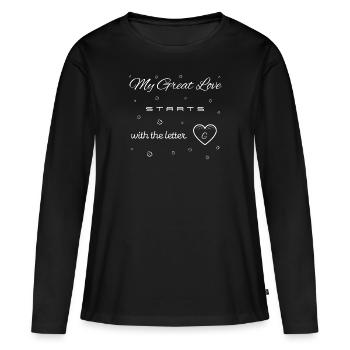 My Great Love begins with the letter G - Women's Premium Organic Long Sleeve Shirt - black - Front - Julia (174cm)