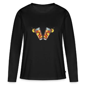Limonade Getränk - Frauen Premium Bio Langarmshirt - Schwarz - Vorne - Julia (174cm)