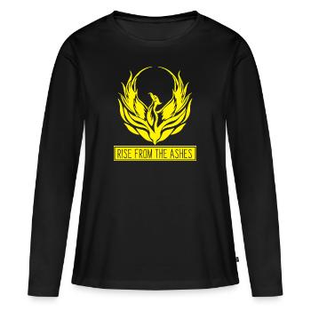 Renaître des cendres Phoenix Phoenix flammes d'animaux - T-shirt manches longues Premium bio Femme - noir - Devant - Julia (174cm)
