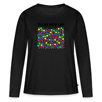 Fluo Pop Up Carpe Carpe Angler Carpe Carpe Poisson - T-shirt manches longues Premium bio Femme - noir - Devant - Julia (174cm)