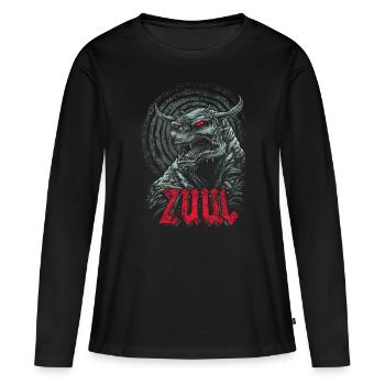 SOS Fantômes Zuul - T-shirt manches longues Premium bio Femme - noir - Devant - Julia (174cm)