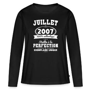 18th Birthday - July 2007 Perfection - Women's Premium Organic Long Sleeve Shirt - black - Front - Julia (174cm)
