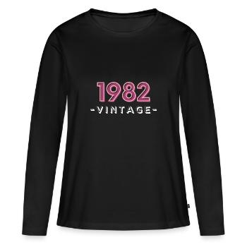 born 1982 gift idea birthday year 82 - Women's Premium Organic Long Sleeve Shirt - black - Front - Julia (174cm)
