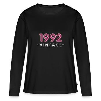 born 1992 gift idea birthday year 92 - Women's Premium Organic Long Sleeve Shirt - black - Front - Julia (174cm)