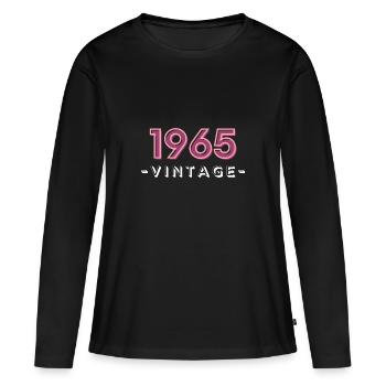born 1965 gift idea birthday year 65 - Women's Premium Organic Long Sleeve Shirt - black - Front - Julia (174cm)