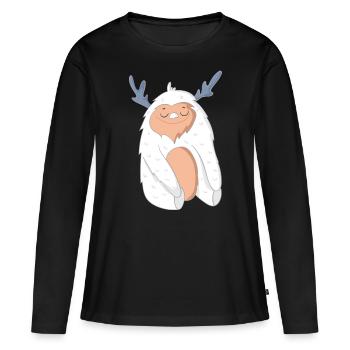 Yeti - T-shirt manches longues Premium bio Femme - noir - Devant - Julia (174cm)