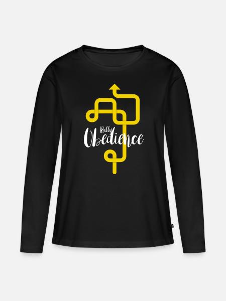 Rally Obedience - Frauen Premium Bio Langarmshirt - Schwarz