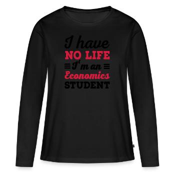 Économie - T-shirt manches longues Premium bio Femme - noir - Devant - Julia (174cm)