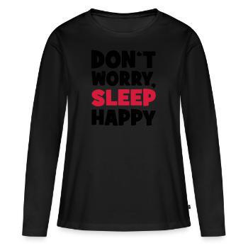 dormir - T-shirt manches longues Premium bio Femme - noir - Devant - Julia (174cm)