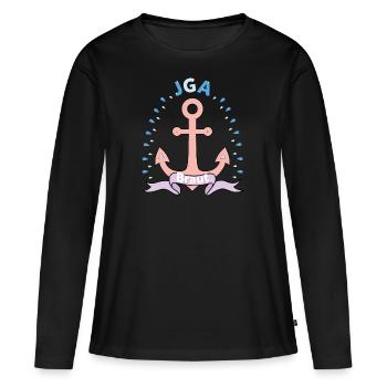 Hafen der Ehe JGA - Braut - Frauen Premium Bio Langarmshirt - Schwarz - Vorne - Julia (174cm)