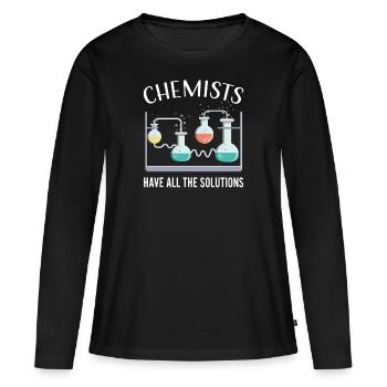 chimie - T-shirt manches longues Premium bio Femme - noir - Devant - Julia (174cm)