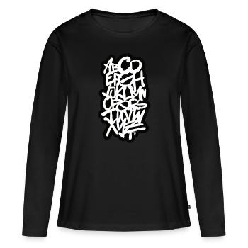 Letters graffiti font - Women's Premium Organic Long Sleeve Shirt - black - Front - Julia (174cm)