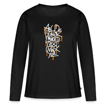 Alphabet Geschenkidee - Frauen Premium Bio Langarmshirt - Schwarz - Vorne - Julia (174cm)