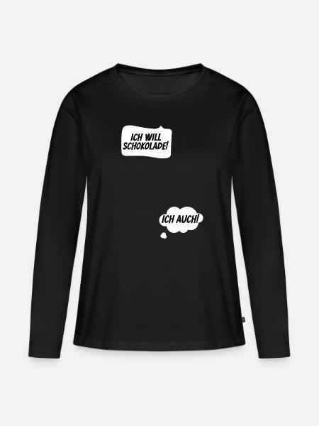 Schwangerschaft verkünden Babybauch schwanger - Frauen Premium Bio Langarmshirt - Schwarz