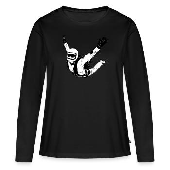 Parachutisme SKYdiving - T-shirt manches longues Premium bio Femme - noir - Devant - Julia (174cm)