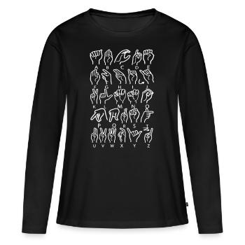 Sourd sourde-muette Deaf Cadeau - T-shirt manches longues Premium bio Femme - noir - Devant - Julia (174cm)