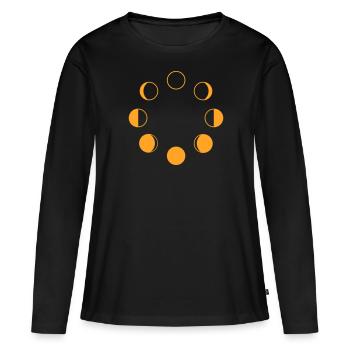 Lune - T-shirt manches longues Premium bio Femme - noir - Devant - Julia (174cm)