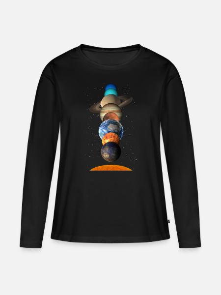 Sonnensystem - Premium økologisk langærmet T-shirt til kvinder - sort
