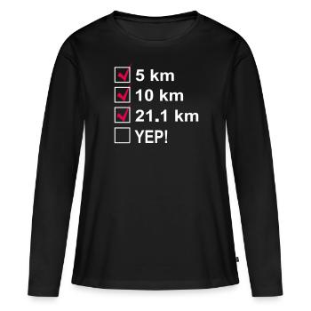 Marathon - T-shirt manches longues Premium bio Femme - noir - Devant - Julia (174cm)