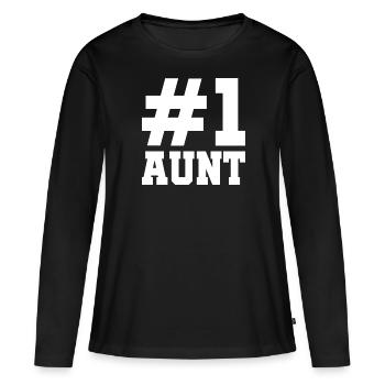 La meilleure tante du monde - Tante - Tantes - Cool - T-shirt manches longues Premium bio Femme - noir - Devant - Julia (174cm)