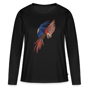 Ara volant perroquet Ara - T-shirt manches longues Premium bio Femme - noir - Devant - Julia (174cm)