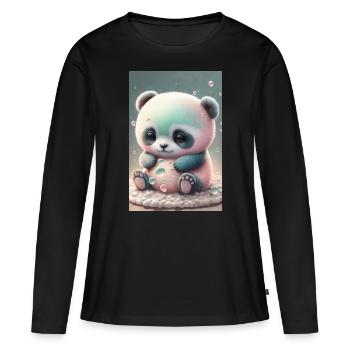 Baby panda - Women's Premium Organic Long Sleeve Shirt - black - Front - Julia (174cm)