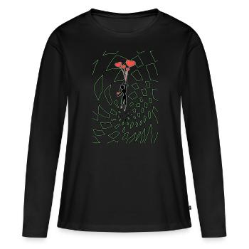 Liberté - T-shirt manches longues Premium bio Femme - noir - Devant - Julia (174cm)