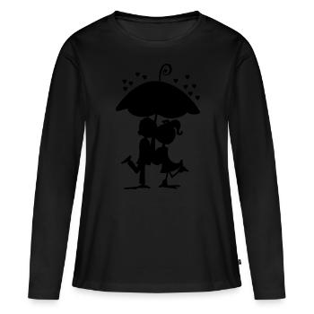 Danse de couple Chers amoureux Cohésion - T-shirt manches longues Premium bio Femme - noir - Devant - Julia (174cm)
