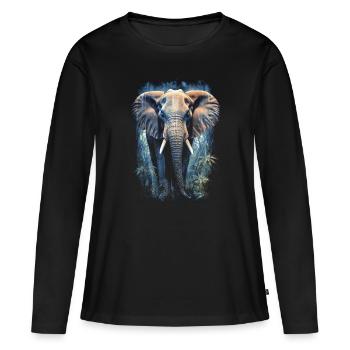Elephant - Women's Premium Organic Long Sleeve Shirt - black - Front - Julia (174cm)
