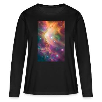 Nébuleuse de l’Étoile inconnue 1 - T-shirt manches longues Premium bio Femme - noir - Devant - Julia (174cm)