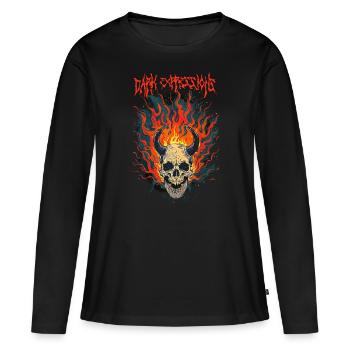 Dark Expressions - Women's Premium Organic Long Sleeve Shirt - black - Front - Julia (174cm)