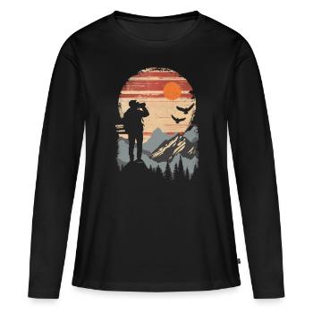 Fotografie Naturfotografie Spiegelreflexkamera - Frauen Premium Bio Langarmshirt - Schwarz - Vorne - Julia (174cm)