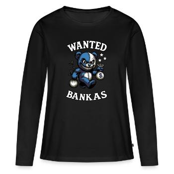 Wanted Bär - Frauen Premium Bio Langarmshirt - Schwarz - Vorne - Julia (174cm)